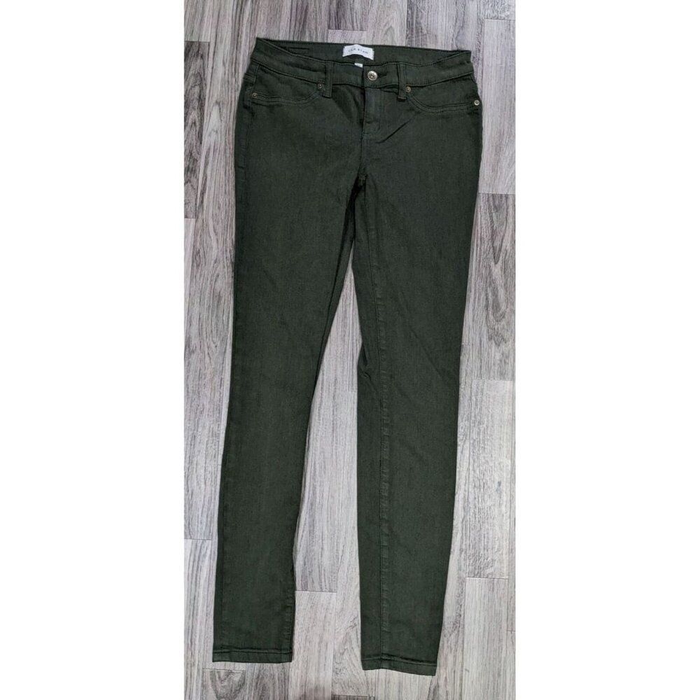 Lila Ryan Womens Size 27‎ Skinny Olive Green Denim Jeans